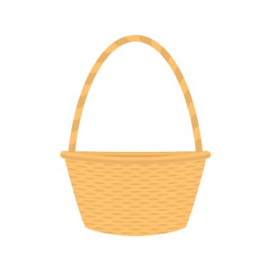 Vektör düz çizgi film boş hasır sepet