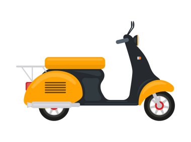 Vektör karikatür sarı scooter motor