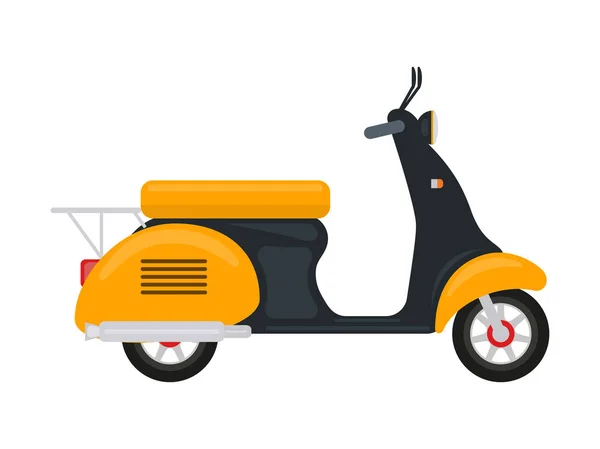 Vector de dibujos animados scooter amarillo con un motor — Archivo Imágenes Vectoriales