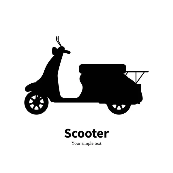 スクーターのベクトル図の黒いシルエット — ストックベクタ