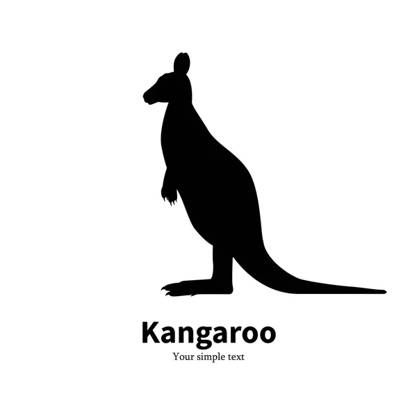 Kangaroo czarna sylwetka wektor ilustracja — Wektor stockowy