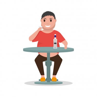 Vektör çizgi film adam alkollü içki alkol tablosu