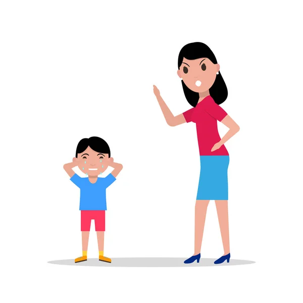 Mama regañando hijo: vectores, gráficos, imágenes vectoriales