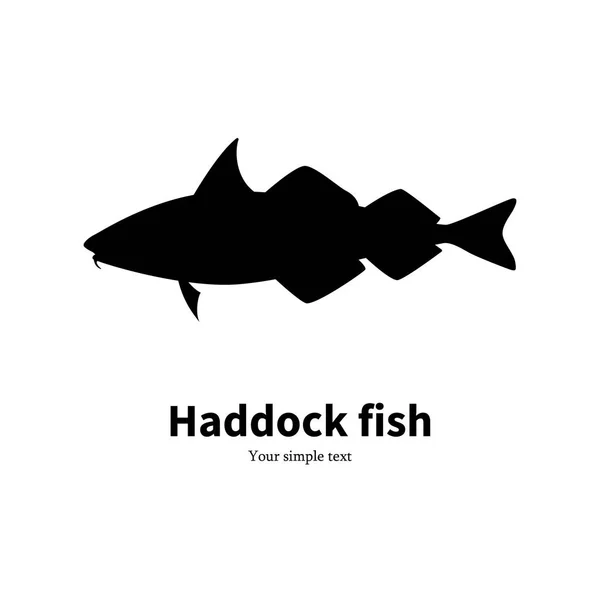 Vector illustratie silhouet van schelvis vissen — Stockvector