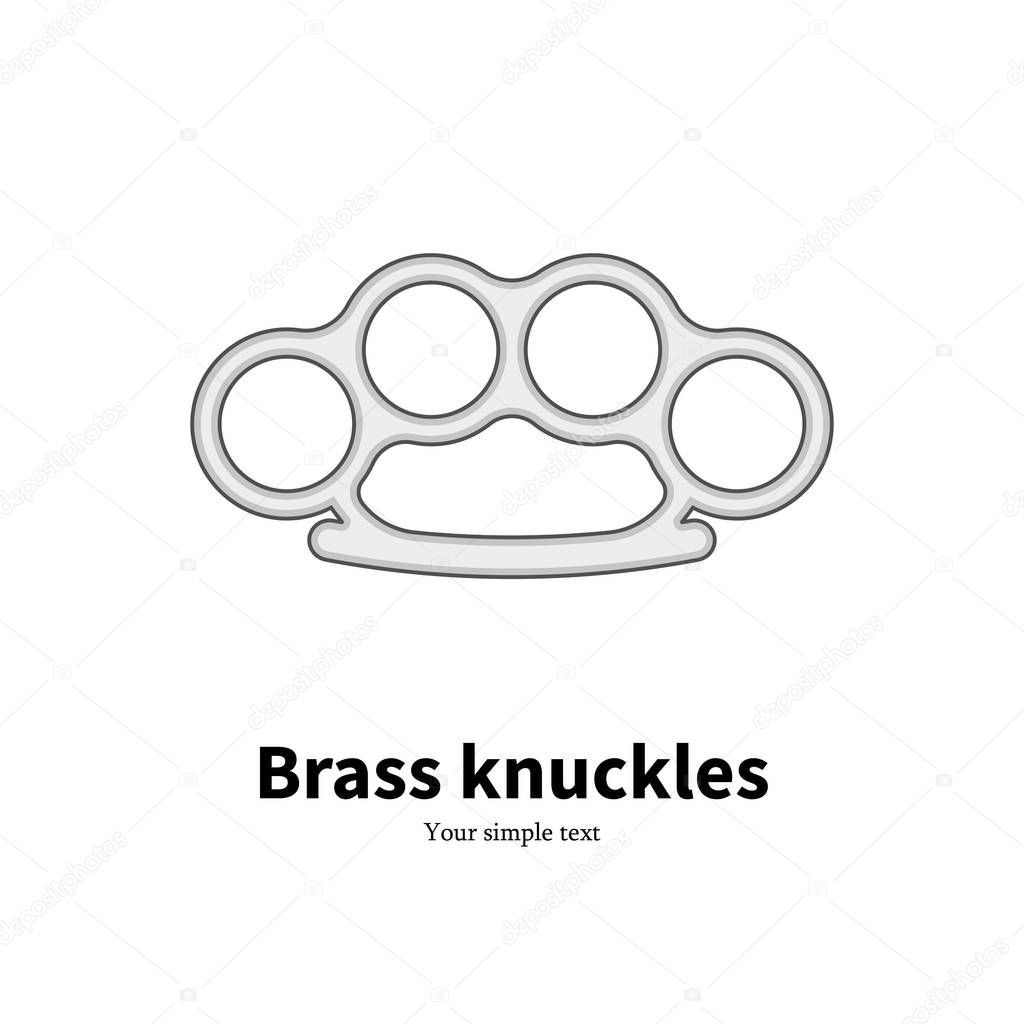 Vector illustration of a flat icon brass knuckles. On isolated white background.