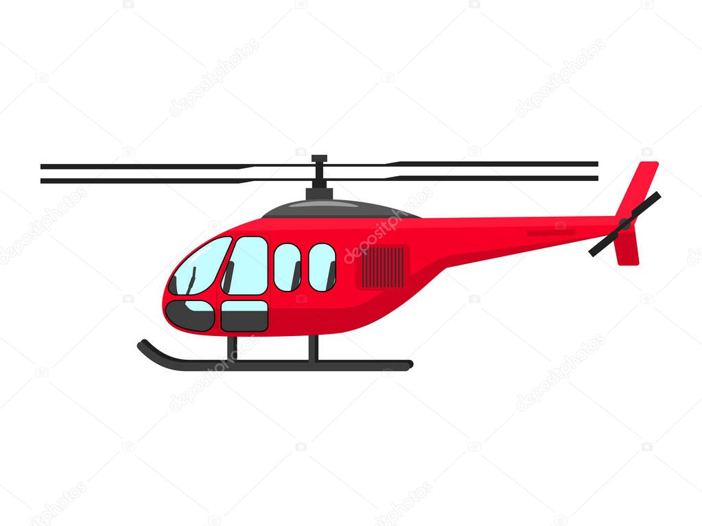 Vector illustration of a cartoon helicopter