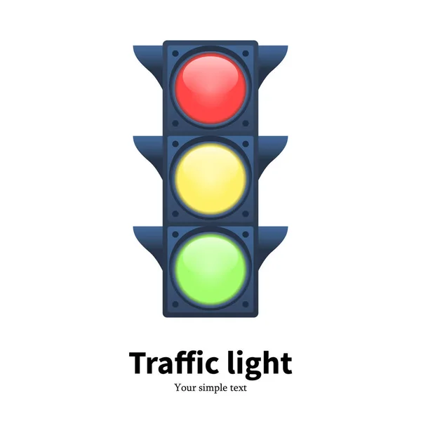 Vector illustration luminous traffic light signal — Stock Vector