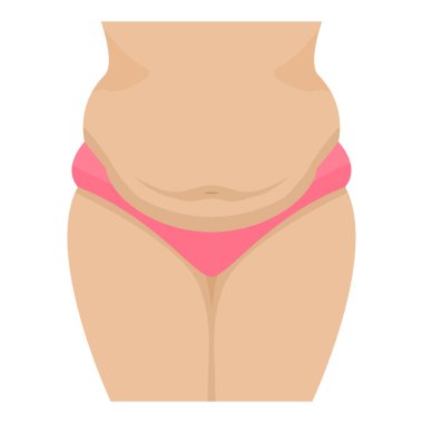 Şişko kadın göbek vektör çizim