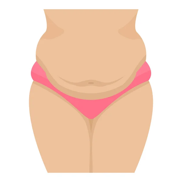 Ilustração vetorial de uma barriga feminina gordurosa —  Vetores de Stock