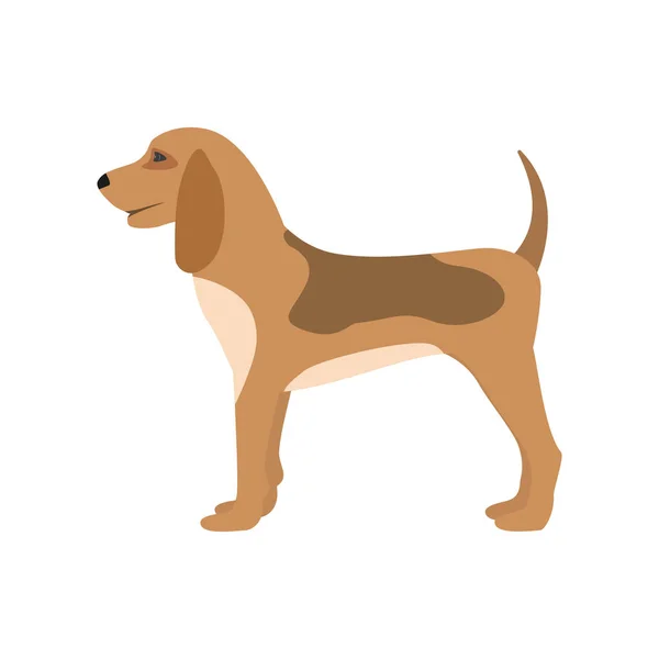 Ilustración vectorial de un cachorro de caza de dibujos animados — Vector de stock