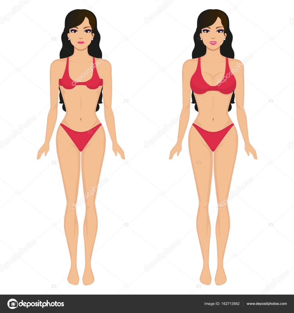 Vector Illustration Breasts before and after Stock Vector