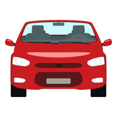 Vektör karikatür kırmızı araba cabriolet Önden Görünüm
