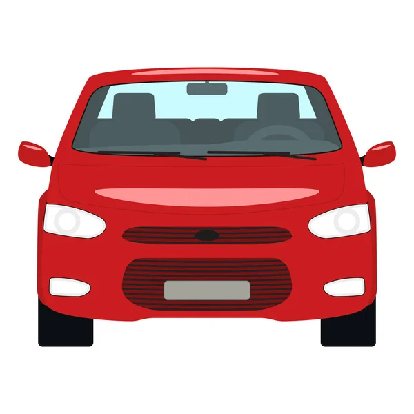 Vektör karikatür kırmızı araba Önden Görünüm — Stok Vektör