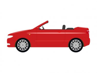 Vektör çizim karikatür kırmızı araba Cabriolet