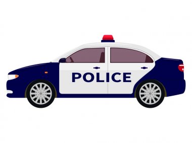 Çizgi film polis arabasının vektör çizimi