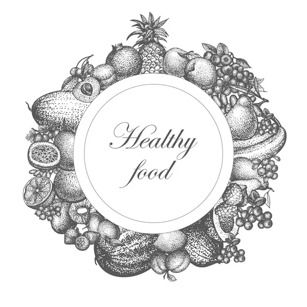 Boceto, nutrición de frutas dibujadas a mano — Vector de stock