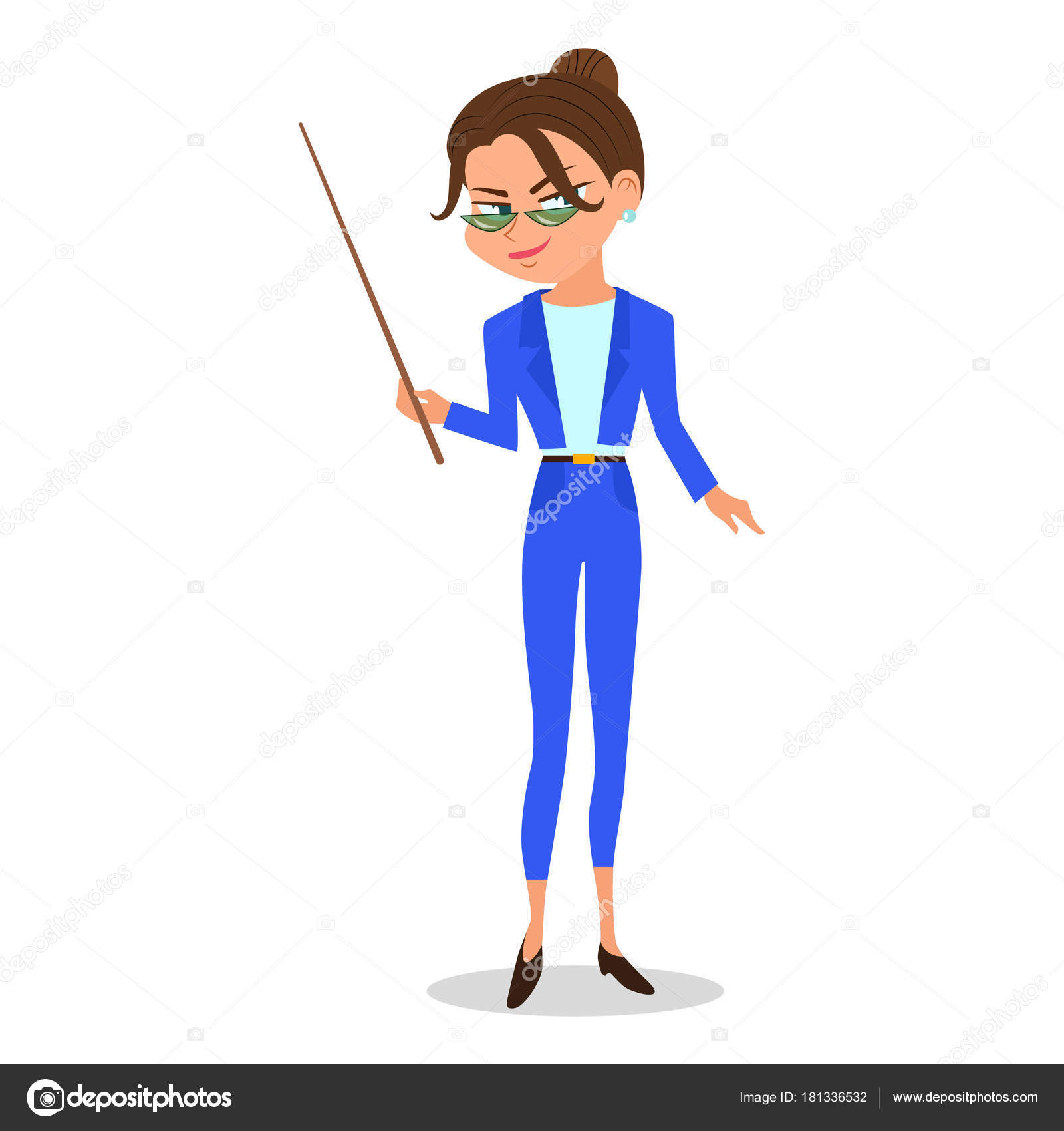 Vector cartoon woman teacher with a pointer Stock Vector Image by © #181336532 Vector cartoon woman teacher with a pointer Stock Vector Image by © #181336532