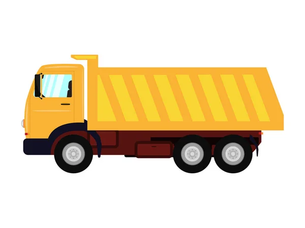 Ilustração vetorial de um caminhão amarelo de desenhos animados — Vetor de Stock