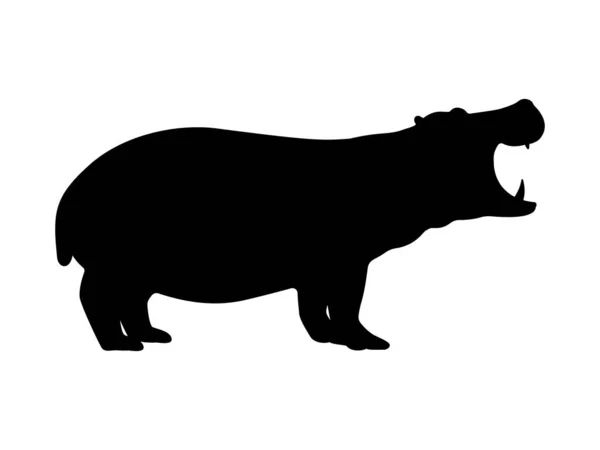 Silueta vectorial hipopótamo — Vector de stock