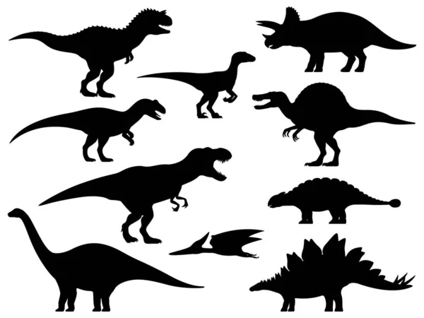 Silueta de dinosaurio vectorial — Vector de stock