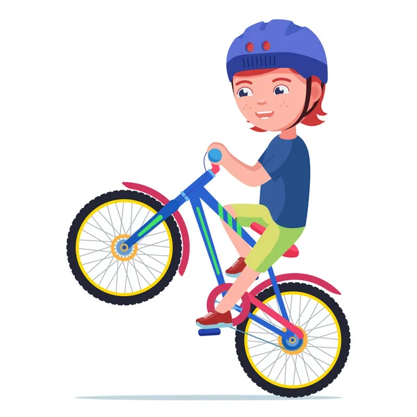 Rapaz a andar de bicicleta — Vetor de Stock