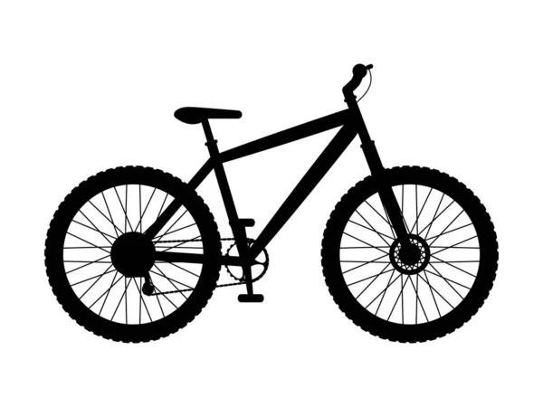 Siluet dağ bisikleti — Stok Vektör
