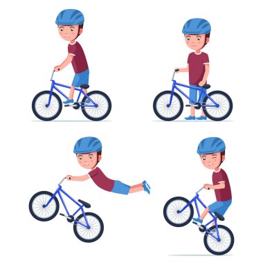 BMX bisikleti süren vektör çocuk