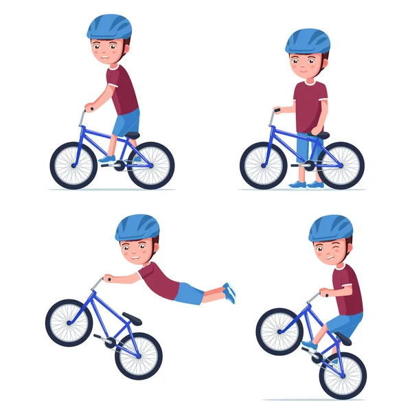 Vector niño montando una bicicleta bmx — Archivo Imágenes Vectoriales