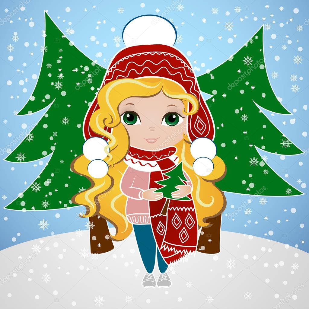 可愛い 女の子 イラスト クリスマス ギャラリーイラスト