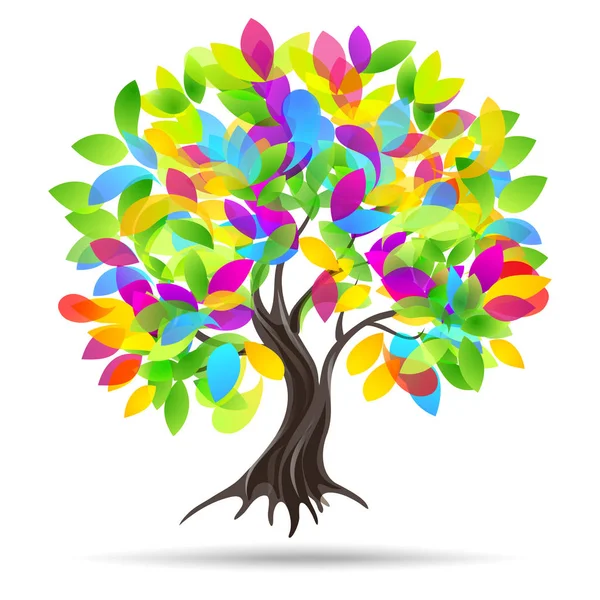 Colored tree. Vector illustration. — Stock Vector