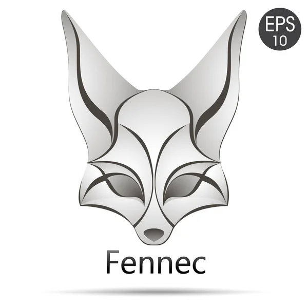 Logo de la cabeza de Fennec Fox. vector de stock — Vector de stock