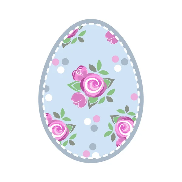 Huevo de Pascua. Vector de huevo vintage con rosas — Vector de stock