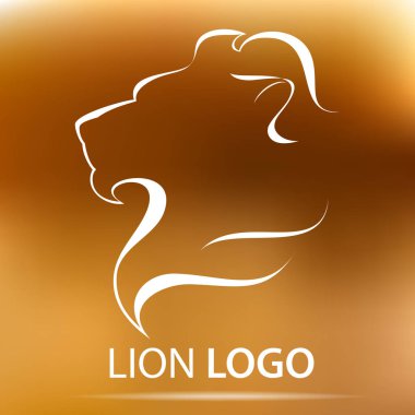 Aslan baş profil logosunu görmeniz gerekir. Hisse senedi vektör çizim