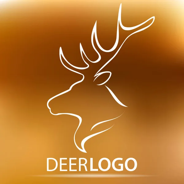 Logo del perfil de la cabeza de ciervo. Stock vector ilustración — Vector de stock