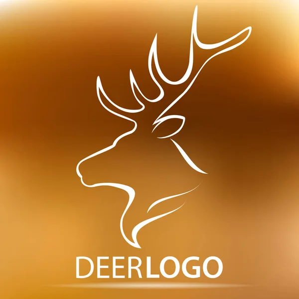 Logo del perfil de la cabeza de ciervo. Vector Ilustración de stock — Vector de stock