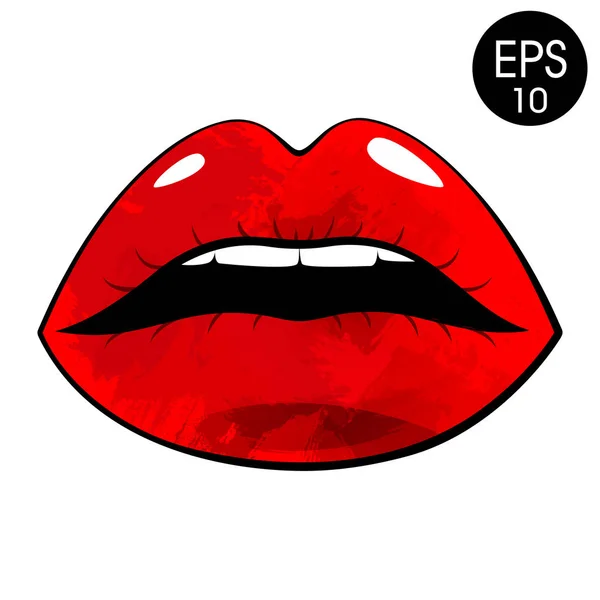 Lábios vermelhos. Ilustração vetorial —  Vetores de Stock