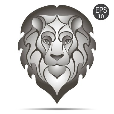 Aslan baş logo. Hisse senedi vektör çizim