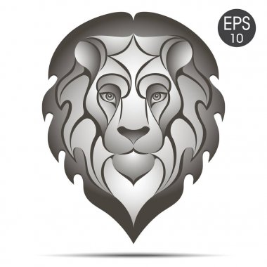 Aslan baş logo. Hisse senedi vektör çizim