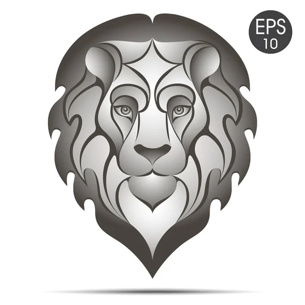 Logo kepala singa. Ilustrasi vektor stok - Stok Vektor