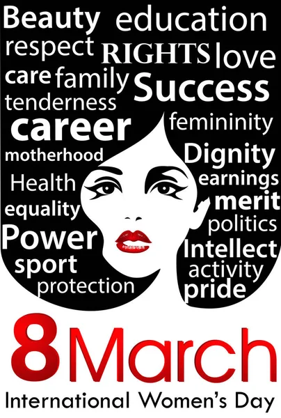 Bayan gün poster. 8 Mart Uluslararası Kadınlar Günü.