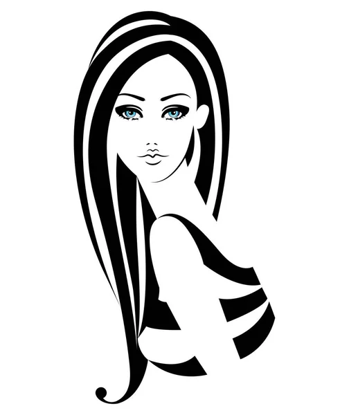 Mulher. Vector moda preto branco ilustração — Vetor de Stock