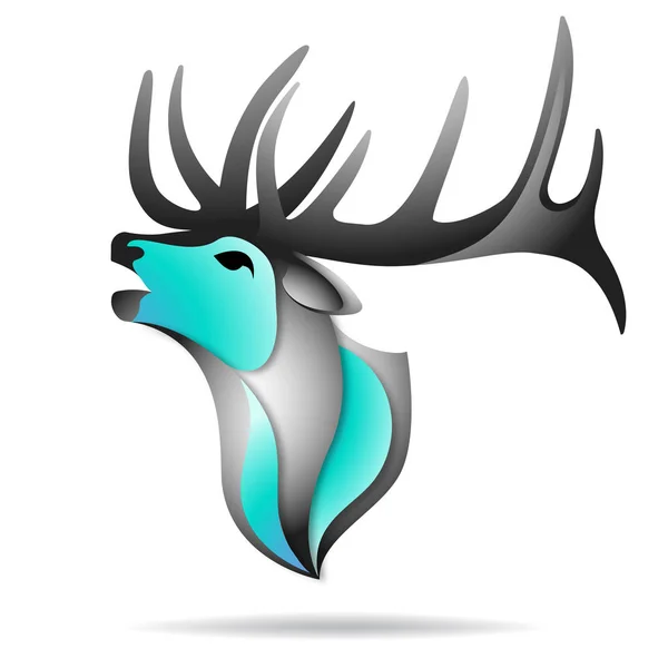 鹿のロゴ。ベクトル カラフルなイラスト. — ストックベクタ