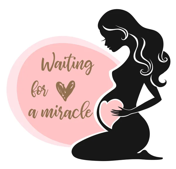 Belle silhouette de femme enceinte isolée sur fond blanc. Illustration vectorielle — Image vectorielle