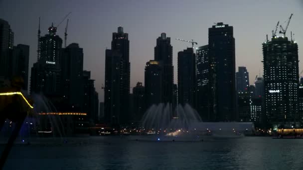 Дубаї Оае Березня 2018 Фонтан Дубай Води Поблизу Бурдж Халіфа — стокове відео