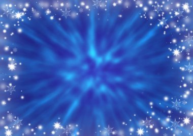 Soyut kış mavi arka plan. Kar yağışı. Frost.