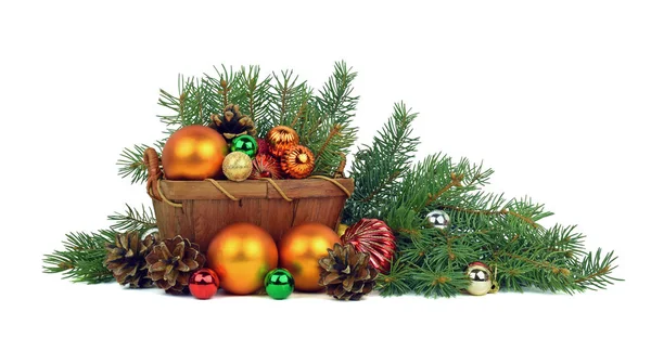 Vánoční dekorace v rustikálním stylu. Izolovaný. — Stock fotografie