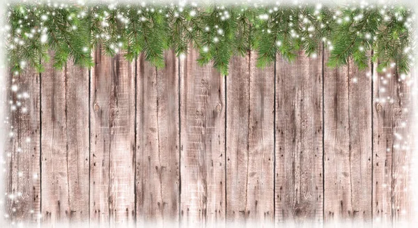 Fuzzy wood texture. Christmas tree on the boards. Background. — Stock Photo, Image