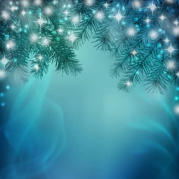 Noel gece arka plan ile Noel ağacı karda. — Stok fotoğraf