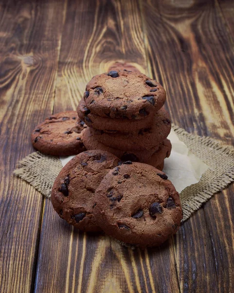 Pile of chocolate chip cookies — Stock Photo, Image