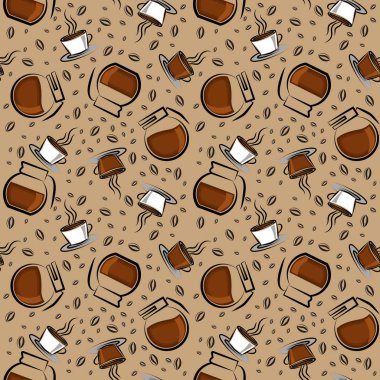 Bardak kahve ve kahve ile sorunsuz doku. 